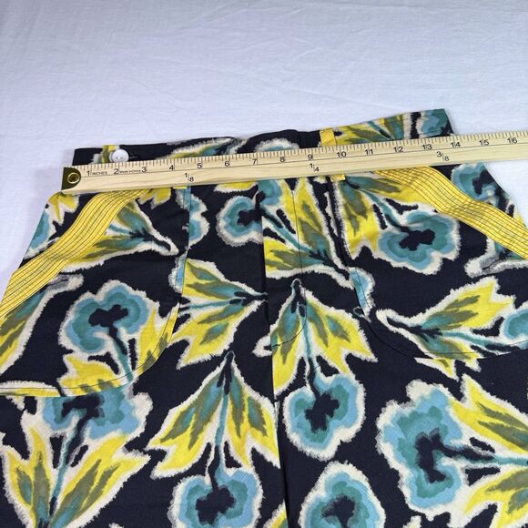 Mon Petit Oiseau Anthropologie Skirt Sz S Black Yellow Blue Floral Cotton Unusua - Picture 4 of 12
